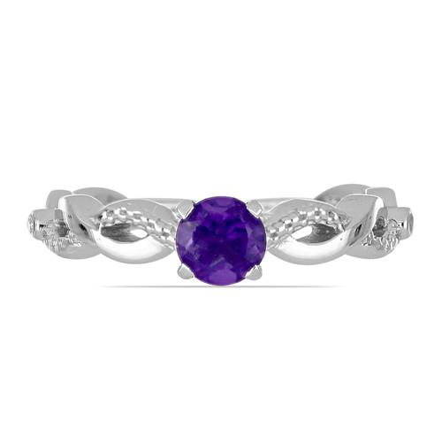 BUY AFRICAN AMETHYST GEMSTONE RING IN STERLING SILVER